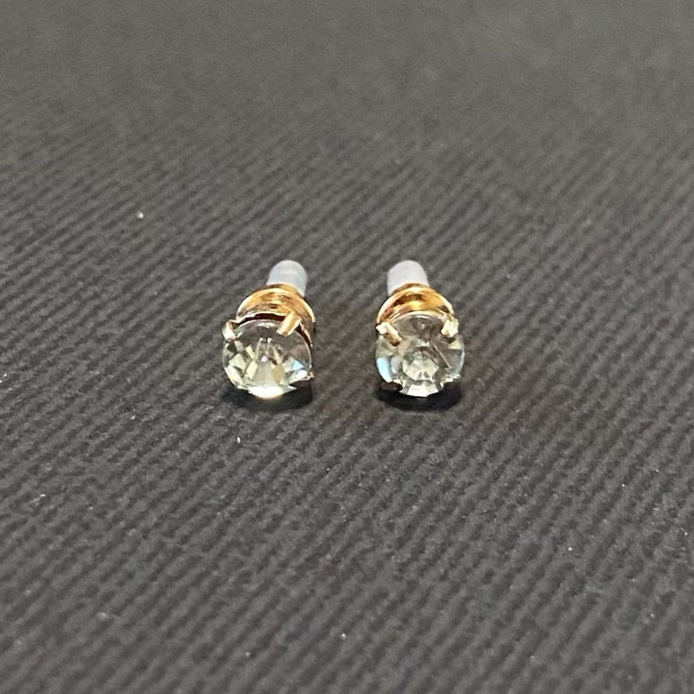 Gold Crystal Stud Earrings